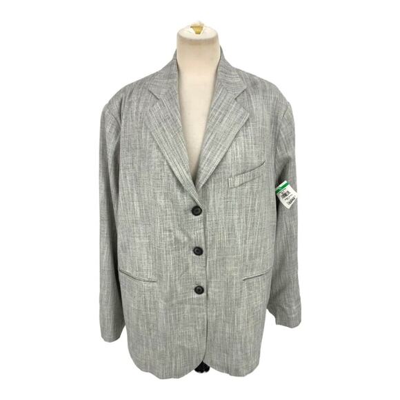 TopShop Extreme Oversized Grandad Blazer Light Gray Size 8 NWOT $121 MSRP - Picture 2 of 8
